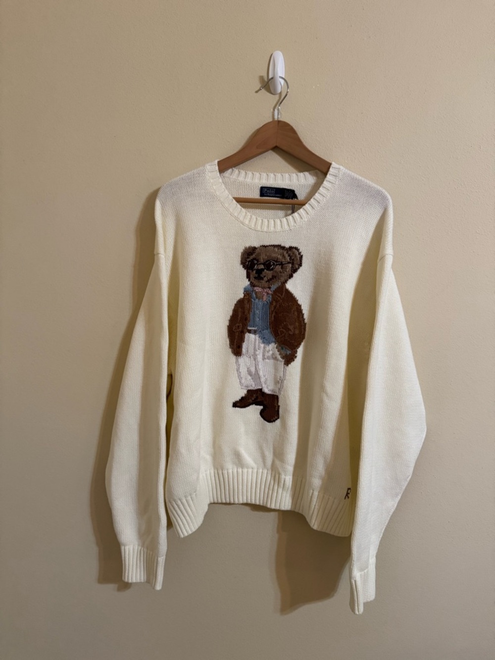 Polo Ralph Lauren New Bear Crewneck Sweater Cream XXL